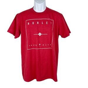 Hurley Shirt Men Large Red Short Sleeve Graphic Casual Tee